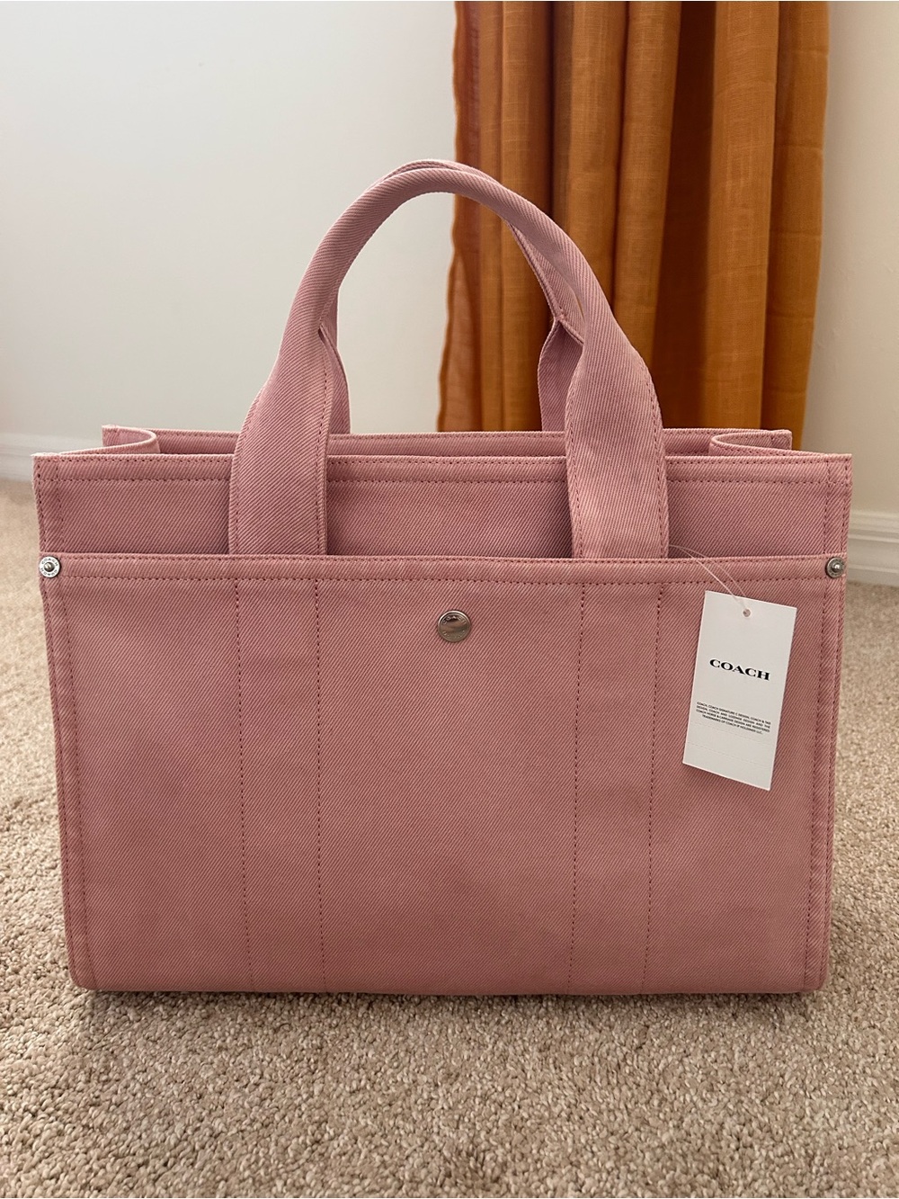 NWT Coach Denim Cargo Tote in Ballerina Pink - Picture 3 of 7